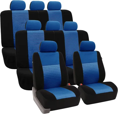 Miniatura 15 de FH Group Fundas de asiento de automóvil 3D de malla de aire con elegancia moderna, compatibles con bolsa de aire y listas para separar, juego