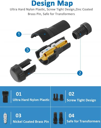 Miniatura 3 de SUNVIE Conectores de cable Fastlock de bajo voltaje para luces de camino, luces de camino, conector de cable de calibre 12-14, funciona con Malibu