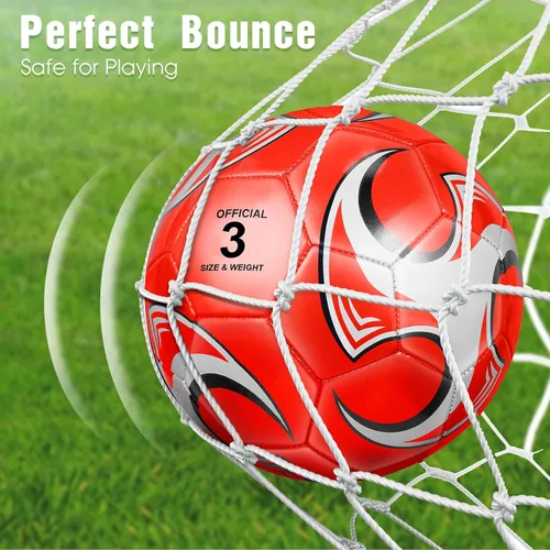 Miniatura 5 de Deekin 6 pelotas de fútbol con bomba de tamaño 5/4/3 oficial para deportes exteriores, pelota de fútbol desinflada a máquina, para interiores