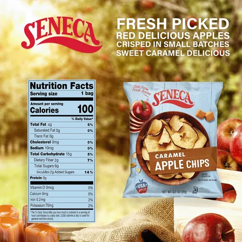 Miniatura 2 de Seneca Chips de manzana de caramelo Hecho de manzanas frescas 100% manzanas rojas deliciosas Huertos de Yakima Valley Perfección de manzana