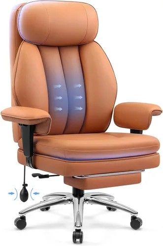 BestGlory Silla de escritorio de oficina con soporte lumbar inflable, silla de oficina ergonómica [cojín y reposapiés mejorados de doble capa],