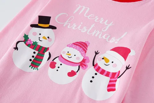 Miniatura 4 de Akyzic Conjuntos de pijamas de Navidad para niños y niñas, ropa de dormir de Papá Noel y muñeco de nieve