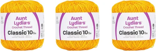 Miniatura 17 de Aunt Lydia Classic Crochet - Paquete de 3 unidades de 350y/1,049.9 ft - Blanco Antiguo