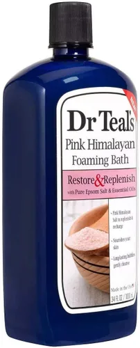 Miniatura 3 de Dr Teal's Set de regalo de baño de espuma de sal rosa del Himalaya (paquete de 3, 34 onzas cada una) – Bergamota esencial y aceites de naranja dulce