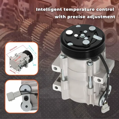 Miniatura 5 de labwork Compresor de CA con embrague de CA CO 101640C repuesto plateado y negro para Escape 3.0L 2001-2007 Reemplazo para Mazda Tribute 3.0L