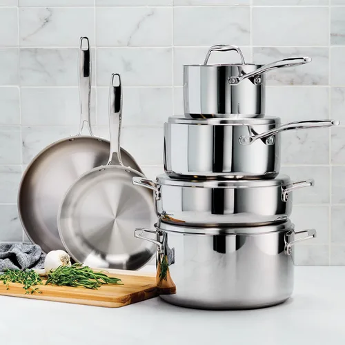 Miniatura 2 de Tramontina 80116/004DS Gourmet - Sartén (acero inoxidable 18/10, apta para inducción, triple capa), Set de utensilios de cocina