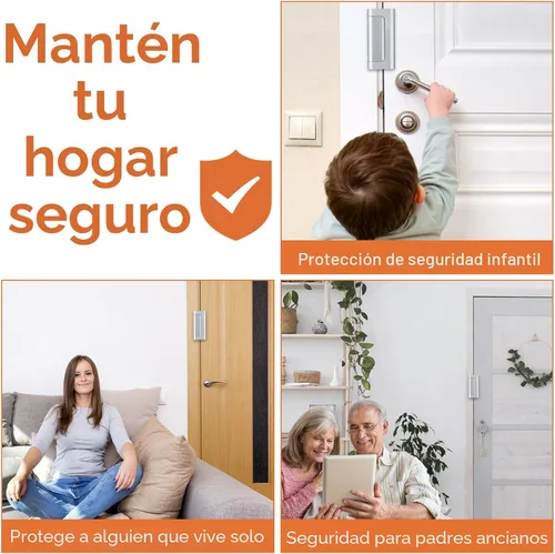 Miniatura 6 de Husfunov Paquete de 2 cerraduras de seguridad para el hogar, cerradura de refuerzo de puerta a prueba de niños, con tope de 3 pulgadas, soporta 800