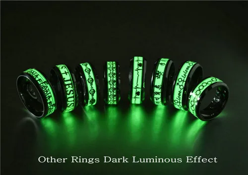 Miniatura 8 de hohrayway Anillo luminoso con cruz de Jesús y Cristianos, de titanio, fluorescente, adornos, regalo para hombres y mujeres, talla 6