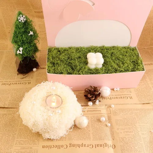 Miniatura 5 de Caiyjhao Musgo de simulación verde, hierba falsa filiforme del bosque, se utiliza para hacer paisaje, pared, Pascua, decoración de plantas verdes