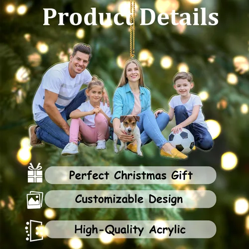 Miniatura 4 de Adornos navideños personalizados con foto, adornos de foto 2D personalizados, decoraciones colgantes para árbol, regalo para parejas de Navidad