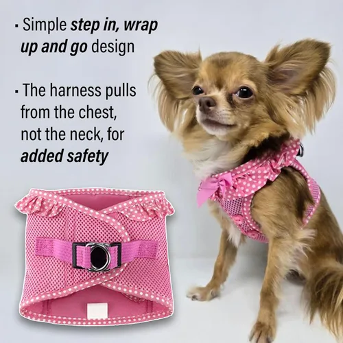 Miniatura 4 de DOGGIE DESIGN American River Arnés para perro sin estrangulamiento (XS, lunares rosados)