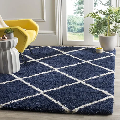 Miniatura 101 de SAFAVIEH - Alfombra de la colección Hudson Shag, diseño de enrejado moderno, no desprende pelusa y fácil de cuidar, 2 pulgadas de grosor, ideal