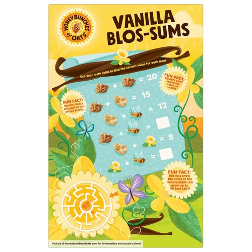 Miniatura 5 de Post Honey Bunches of Oats Cereal de desayuno de vainilla, cereal de vainilla con racimos de avena y granola, caja de 18 onzas (paquete de 2)