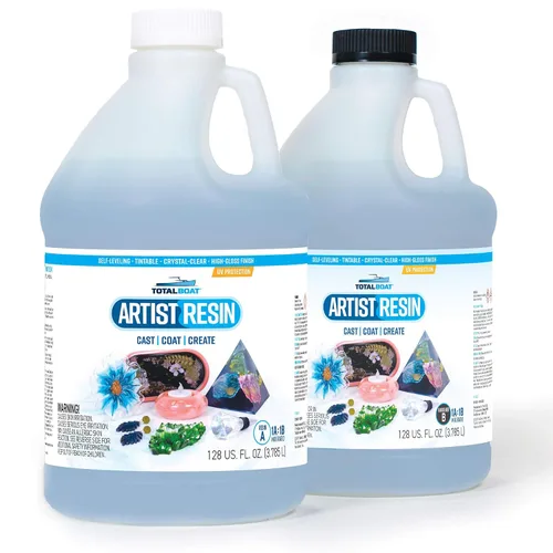 Miniatura 6 de TotalBoat Artist Resina Epoxi - Kit de Galón de 128 Oz. con Proporción de Mezcla 1:1 y Resistencia UV - Fórmula de Fundición Cristalina Transparente