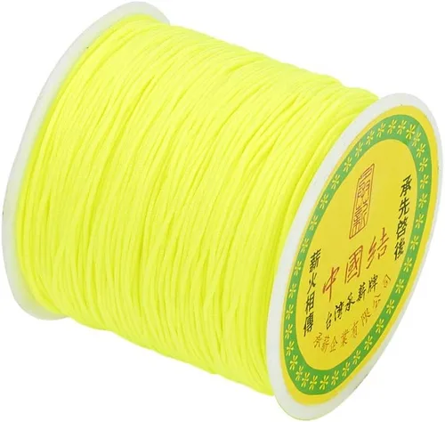 Miniatura 76 de Cordón de nailon trenzado de 150 yardas, cuerda roja de 0.020 in para pulsera, hilo de cuentas de nailon para collar Kumihimo, joyas, borlas
