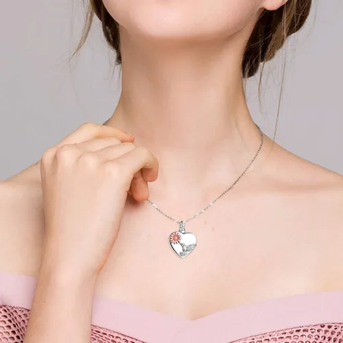 Miniatura 6 de YFN Collares de urna para cenizas, de plata de ley, alas de ángel de la guarda, collares de urna para cenizas, cremación de mascotas, joyería