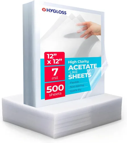 Miniatura 11 de Hygloss Hojas de papel de acetato de 8.5" x 11" - 7 mil hojas de acetato transparentes para proyectos de manualidades, hojas de plantilla