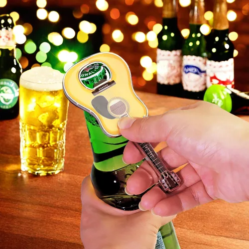 Miniatura 7 de Juego de 2 abridores de botellas de guitarra, cerveza en forma de guitarra, abridor de botellas, guitarra, regalo para bebedores, amantes