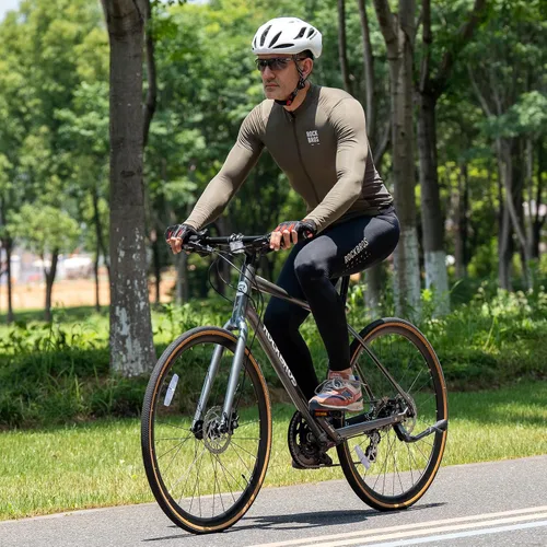 Miniatura 7 de ROCKBROS Guantes de ciclismo para hombres y mujeres con almohadilla antideslizante que absorbe los golpes, guantes de ciclismo sin dedos, ligeros