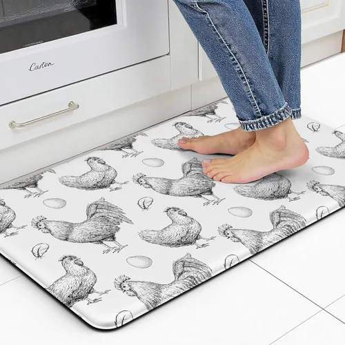 Miniatura 9 de Lemon Tapetes de Cocina para Piso - Tapetes Antifatiga para Piso de Cocina, Acolchados Antideslizantes Lavables de Espuma Viscoelástica