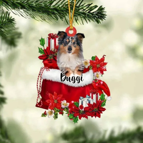 Miniatura 113 de Perro Akita Inu personalizado en bolsa de regalo, adorno de Navidad, nombre personalizado, regalo para amantes de los perros, familia, Navidad