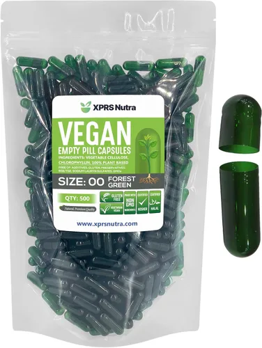 Miniatura 25 de XPRS Nutra Cápsulas vacías de tamaño 00 – 100 cápsulas veganas vacías – Pastillas vacías vegetarianas – Relleno de cápsulas vegetales DIY