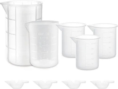 Miniatura 11 de Gartful Juego de 6 tazas medidoras de silicona de 250ml y 100ml, tazas de mezcla de silicona para epoxi, artes con resina, pegamento, moldes