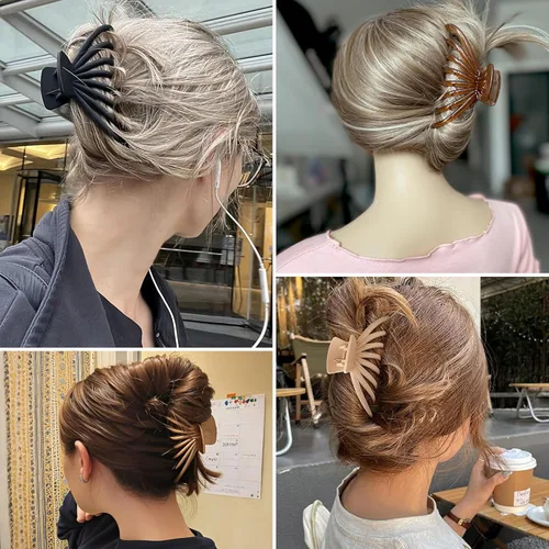 Miniatura 6 de Pinzas para el cabello grueso, paquete de 4 pinzas de gelatina extra grandes para mujeres, accesorios para el cabello de 4.75 pulgadas para mujeres