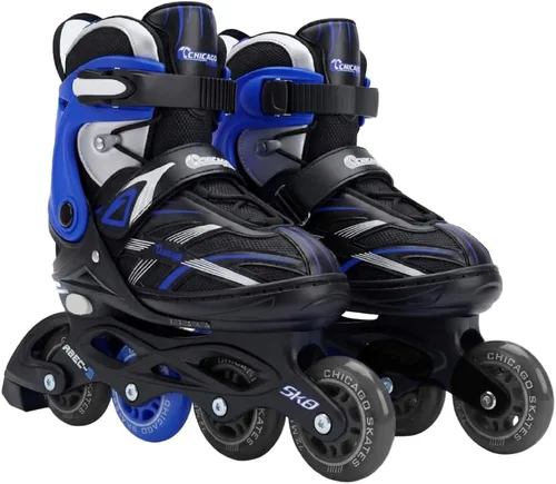 Chicago Inline Skates for Kids – Durable Top Performance Roller Blades with Secure Fit, Breathable Mesh Boot & Power Strap – 70mm Urethane Wheels