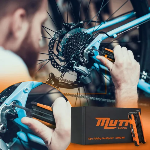 Miniatura 5 de Mutt Tools - Juego de llaves Allen plegables de 25 piezas, herramienta compacta SAE y métrica para bicicletas, bricolaje, tiro con arco, codificados