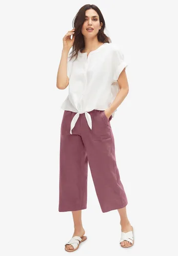 Miniatura 4 de Ellos Capris con cordón de mezcla de lino de talla grande para mujer