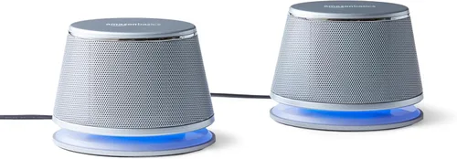 Miniatura 8 de Amazon Basics - Altavoces estéreo 2.0 para PC o laptop, entrada auxiliar de 3.5mm, alimentados por USB, 1 par, negro