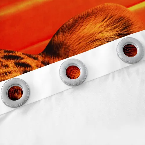 Miniatura 6 de Erosebridal Cortinas de Rosas Rojas 3D Tratamientos para Ventanas de Guepardo, Paneles de Cortinas con Estampado de Gato Leopardo para Sala