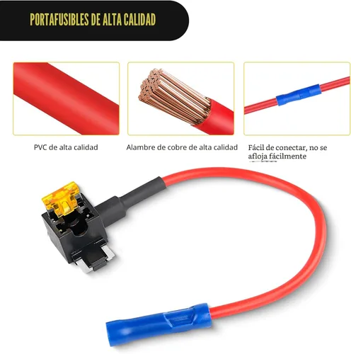 Miniatura 3 de Nilight - 50038R - Juego de 10 adaptadores de fusible de circuito adicional de 12 V para automóvil con 5 amperios de perfil bajo mini fusibles de 10