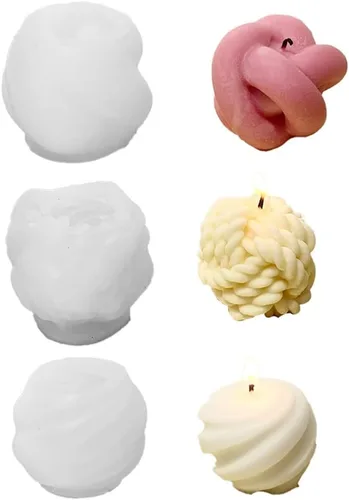Miniatura 5 de Moldes de vela de hilo de silicona 3D para hacer velas, bricolaje, suéter, tipo piedra, molde de silicona, para hornear, hacer resina de cera