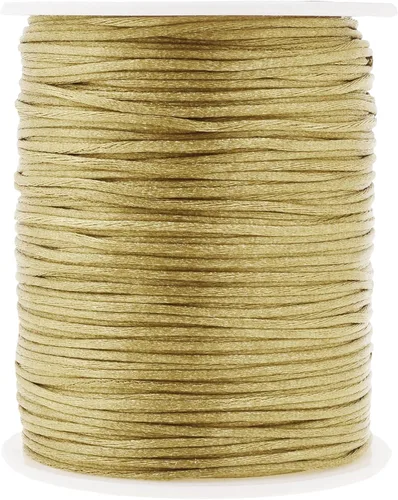 Miniatura 74 de Mandala Crafts Cordón de Satén de Nailon 2mm Cordón Rattail Champagne - 100 Yardas Cordón de Nailon Chino para Nudos Cordón de Seda Cola de Rata