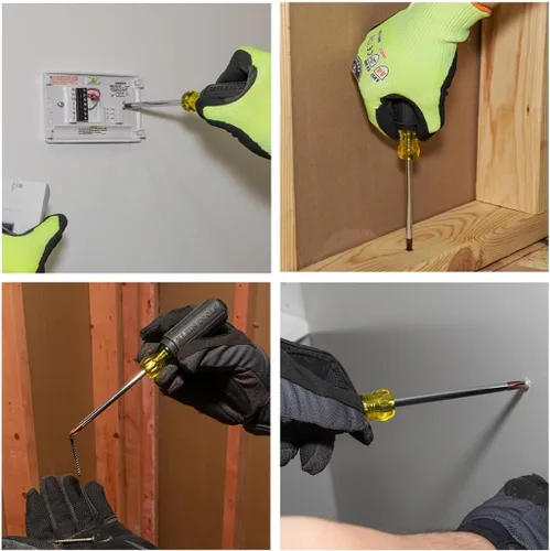 Miniatura 2 de Klein Tools 85076 Juego de destornilladores, fabricado en Estados Unidos, destornilladores ranurados y Phillips con mangos antideslizantes de agarre