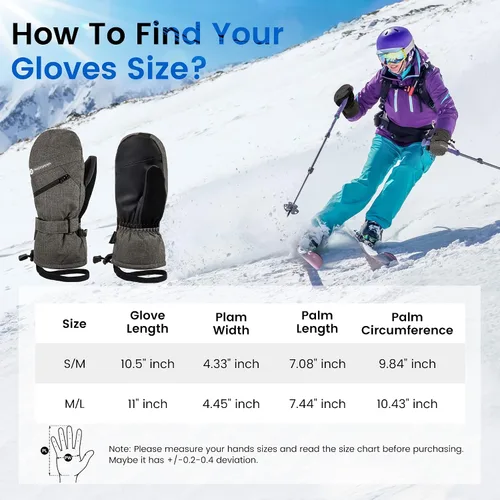 Miniatura 2 de ANDORRA Manopla de esquí y snowboard con pantalla táctil para mujer con cremallera diagonal