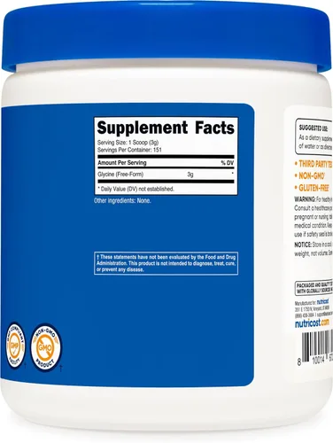 Miniatura 5 de Nutricost - Glicina en polvo 1 lb - Sin OMG, sin gluten