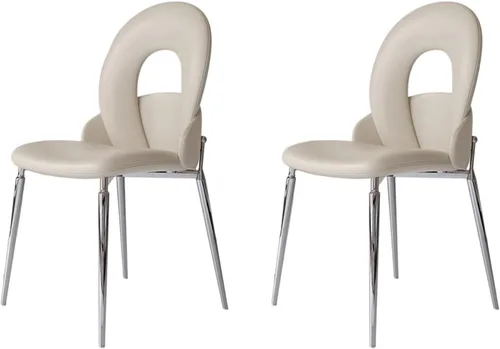 Miniatura 13 de Kitchen Dining Chairs with Genuine Leather,Dining Room Chairs with Metal Legs,Living Room Chair Curved Backrest,Kitchens Chair for Living, Negro