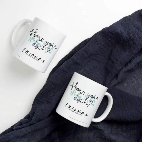 Miniatura 2 de Trend Setters Friends The Television Series – How You Doin – Mercancía oficial – Taza de café o té de cerámica blanca de 11 onzas – perfecta
