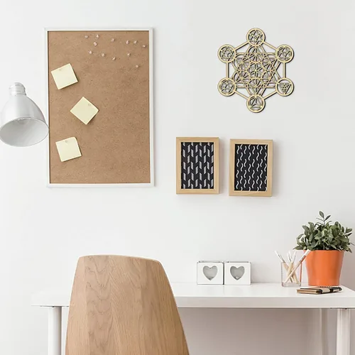 Miniatura 3 de Bnesi Arte de pared con cubo de Metatron de 11.8 pulgadas, geometría sagrada, cuadrícula de cristal, geometría sagrada, decoración de pared
