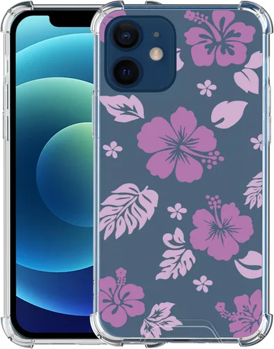 Miniatura 119 de Funda para iPhone 8 Plus y iPhone 7 Plus, linda funda Kawaii azul hibisco hawaiano floral estética floral para niñas preppy mujeres