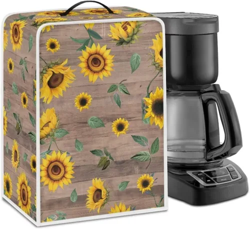 Miniatura 50 de Funda para cafetera, poliéster, azul, se adapta a la mayoría de máquinas de café estándar, protector resistente al polvo, huellas dactilares
