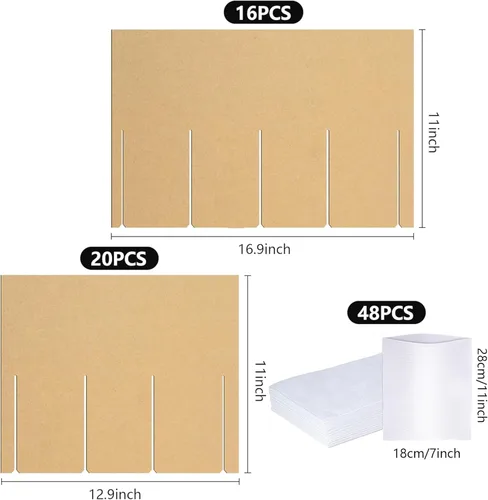 Miniatura 2 de codree 4 Kits de Embalaje de Vidrio - Divisores de Vidrio para Cajas de Mudanza - Cajas de Embalaje de Cristalería Divisores Corrugados con 48 4
