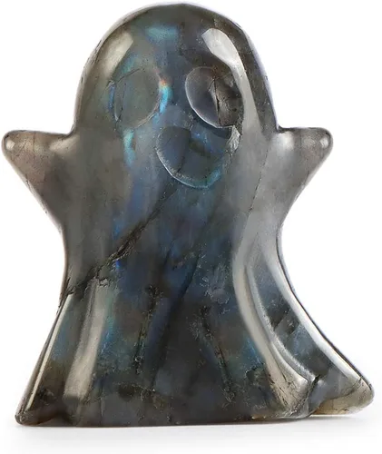 Artistone Figura de fantasma de cristal de 2 pulgadas, piedra preciosa natural de labradorita tallada a mano para decoraciones de Halloween,