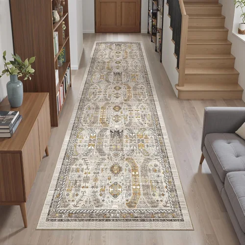 Miniatura 596 de Madane Tapete lavable de 2 x 10 pies para pasillo, cocina, recibidor, clásico, suave, antideslizante para interiores, casa de campo, baño, sala