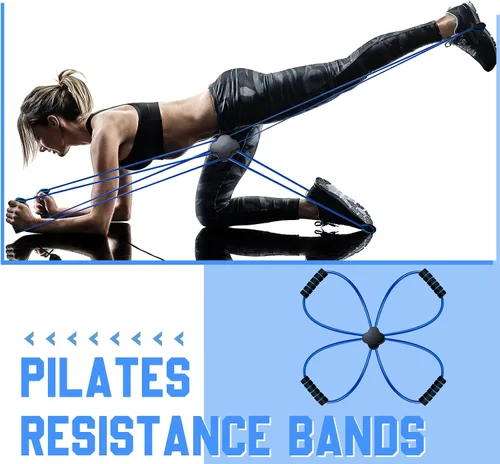 Miniatura 6 de Junkin Pilates Reformer - Banda de resistencia cruzada para ejercicio, bandas de tubo de bucle elástico con agarre cómodo, equipo de fitness