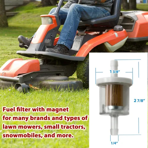 Miniatura 5 de Paquete de 2 filtros de combustible en línea de 1/4 pulgadas, repuesto de 40 micrones para Briggs & Stratton 691035 Kawasaki 49019-0014, compatible