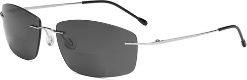 Miniatura 8 de Eyekepper Lentes de sol bifocales sin marco, para mujeres y hombres, ligeros, sin marco, para leer bajo el sol Lente Gunmetal/Gris